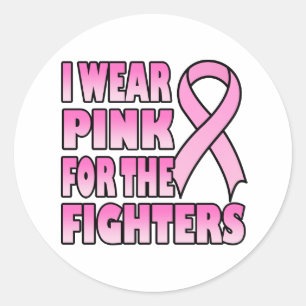 Redonda Yo uso rosa para el Pegatina de los luchadores