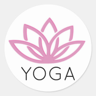 Redonda Yoga simple Pegatina Lotus