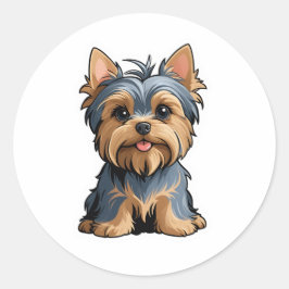 Redonda Yorkshire Terrier Pegatina