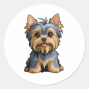Redonda Yorkshire Terrier Pegatina