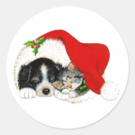 Redonda Yule Tide Slumber Pegatina