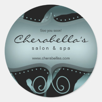 Redonda Zebra Animal Pegatina Verde azulado Blue Salon Spa
