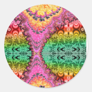 Redonda Zipper Fractal Psychedelic Art Pegatina 32325