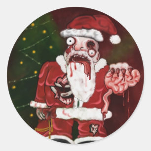 Redonda Zombie Santa Pegatina