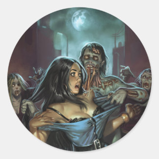 REDONDA ZOMBIE TERRORS PEGATINA POR ALY FELL