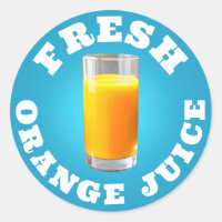 Zumo de Naranja fresco Pegatina redondo clásico