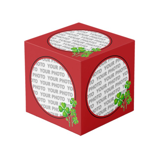 Redondear en rojo marco cuadrado / trébol + tu fot (Angulo Anverso)