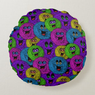Redondo Amigables Fuzzles Criaturas Cutas Cojín decorativo