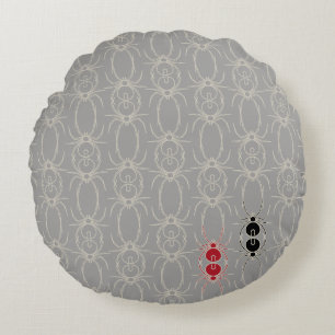 Redondo Arañas - Gris fantasma y Cojín decorativo blanco ó