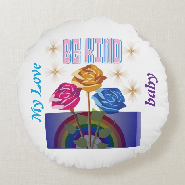 Redondo Be Kind Cojín decorativo - Cushion de citas motiva (Reverso)