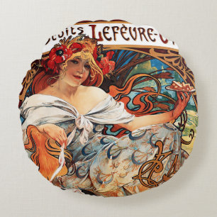 Redondo Biscuit, Cojín decorativo Alphonse Mucha