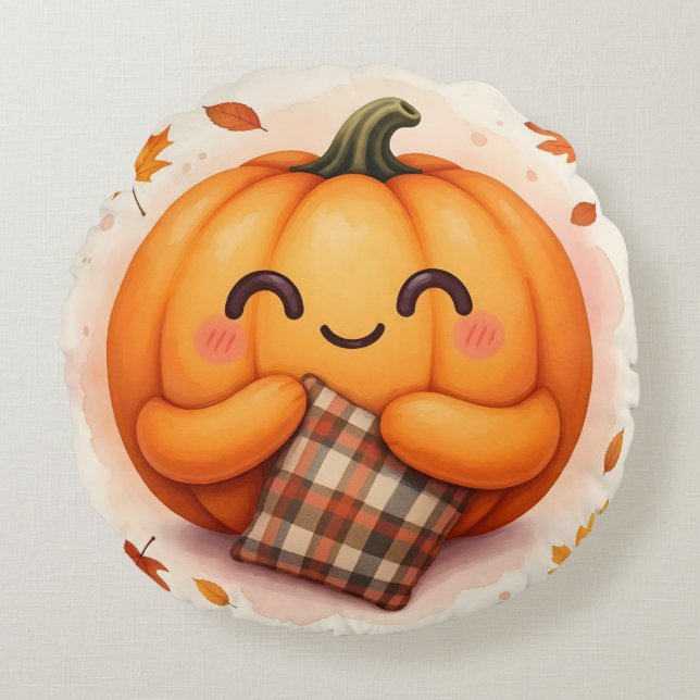 Redondo Calabaza Hug-a-Pillow | Cojín decorativo Cute Otum (Anverso)