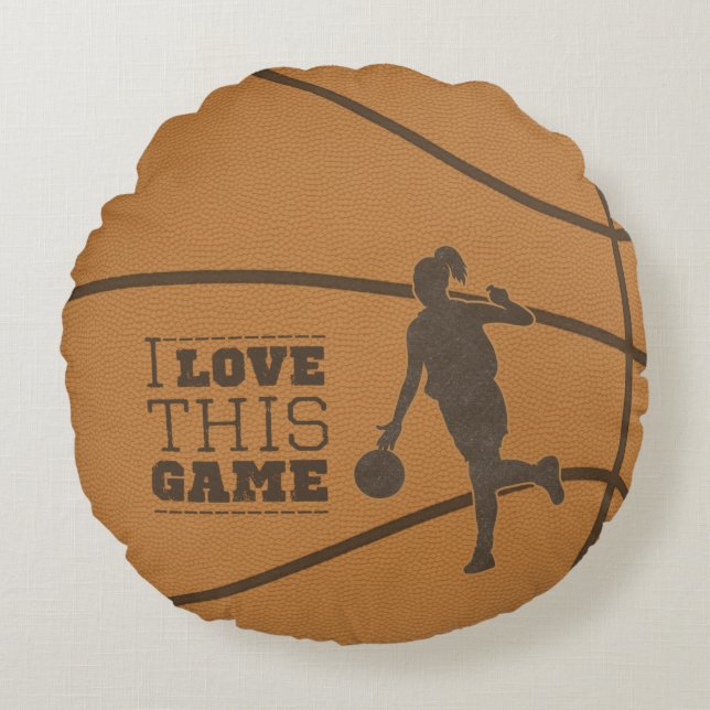 Redondo Chica de baloncesto Juego Cojín decorativo de Rond (Anverso)