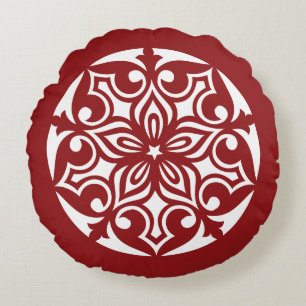 Redondo CÍRCULO TRIBAL Rojo DEL Cojín decorativo DE VIDA