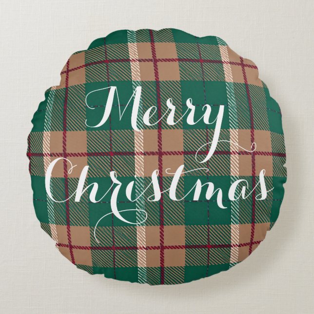 Redondo Cojín Clásico a Cuadros  (Anverso)