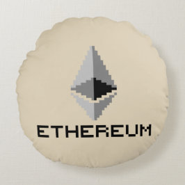 Redondo Cojín de Ethereum ETH Logo de 8 bits
