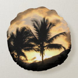 Redondo cojín de palmera