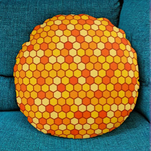 Redondo Cojín decorativo acogedor de Honeycomb inspirado e
