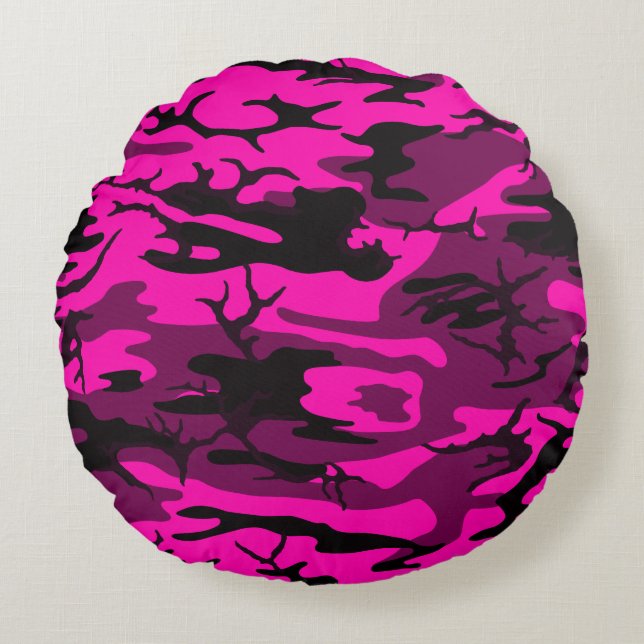 Redondo Cojín decorativo Alien Pink Camo (Anverso)