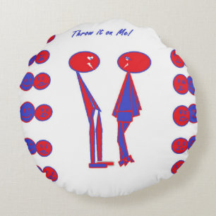 Redondo Cojín decorativo artístico abstracto divertido