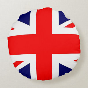 Redondo Cojín decorativo británico de la bandera de Unio