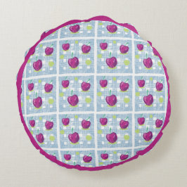 Redondo Cojín decorativo CheRry con placa azul