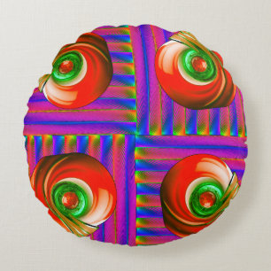 Redondo Cojín decorativo circular multicolor vibrante