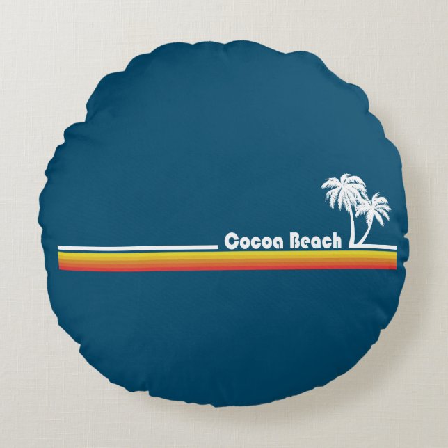 Redondo Cojín decorativo Cocoa Beach Florida (Anverso)