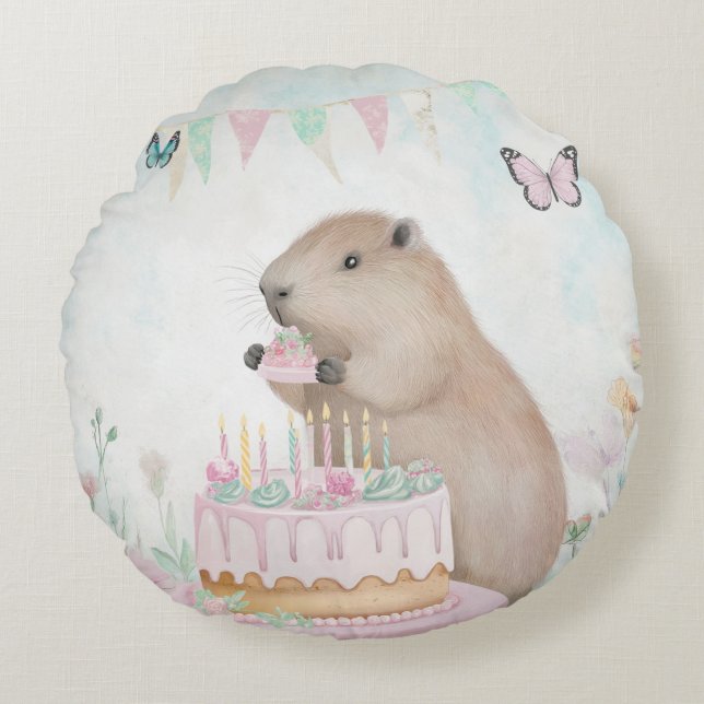 Redondo Cojín decorativo, Cojín decorativo de 16" x 16" (Anverso)