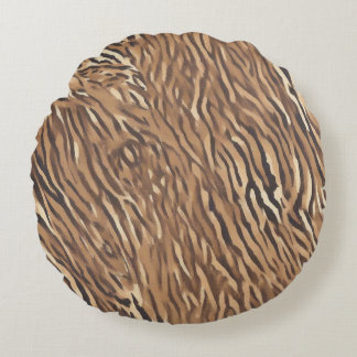 Redondo Cojín Decorativo con Diseño de Piel de Tigre