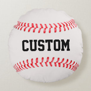 Redondo Cojín decorativo de Béisbol de Ronda personalizabl