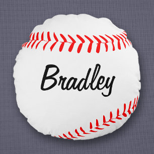 Redondo Cojín decorativo de Béisbol personalizado