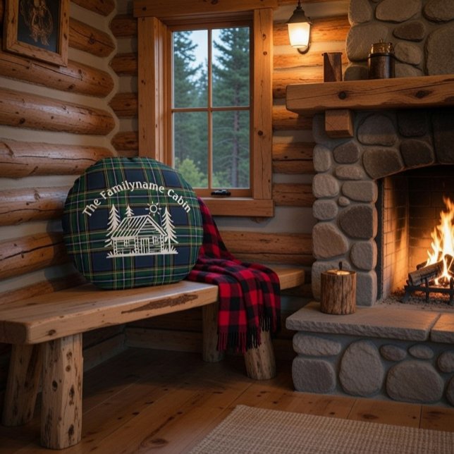 Redondo Cojín decorativo de cabinas personalizado (Subido por el creador)