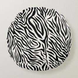 Redondo Cojín decorativo de cebra redonda (16")