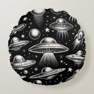 Redondo Cojín decorativo de ciencia ficción para ovnis y s