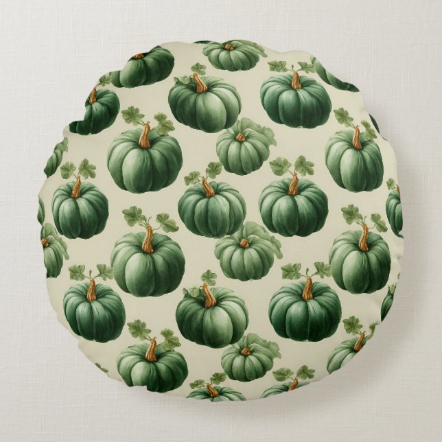 Redondo Cojín decorativo de diseño del hogar de la calabaz (Anverso)