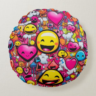 Redondo COJÍN DECORATIVO DE DIVERSIÓN DE emoji