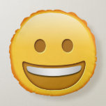 Redondo Cojín decorativo de Emoji divertida<br><div class="desc">Este Cojín decorativo gracioso presenta la feliz emoji amarilla por un lado y la emoji furiosa por el otro.</div>