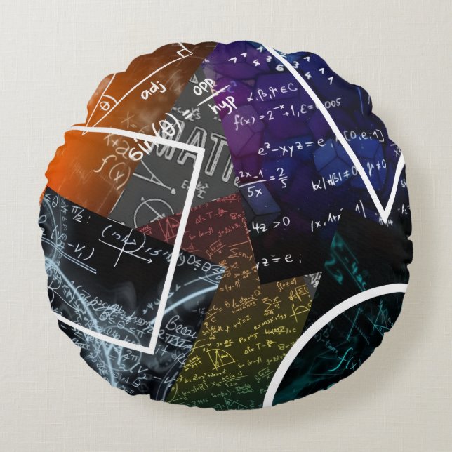Redondo Cojín decorativo de fórmula matemática (Anverso)