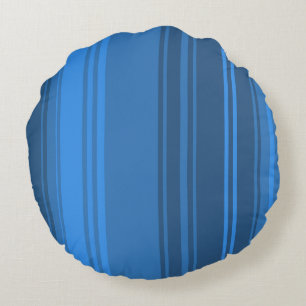 Redondo Cojín decorativo de franjas retro azules