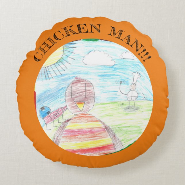 Redondo Cojín decorativo de historietas oficiales del homb (Anverso)