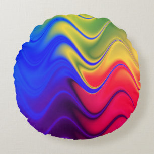 Redondo Cojín decorativo de impresión de Swirl colorido