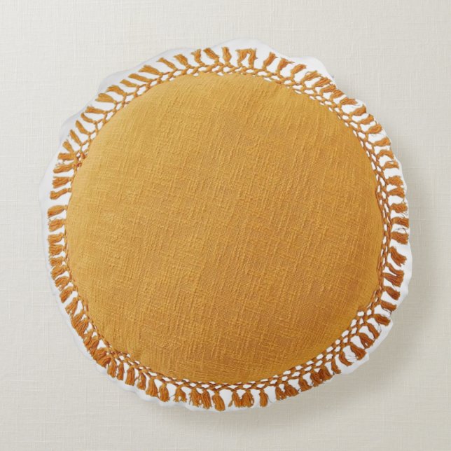 Redondo Cojín decorativo de índigo elegante (Reverso)