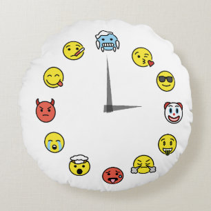 Redondo Cojín decorativo de la cara del reloj de flujo de 