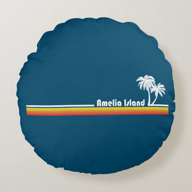 Redondo Cojín decorativo de la Isla de Amelia Florida (Anverso)