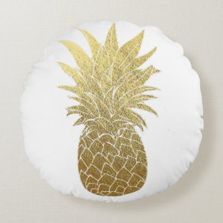 Redondo Cojín decorativo de la piña del oro