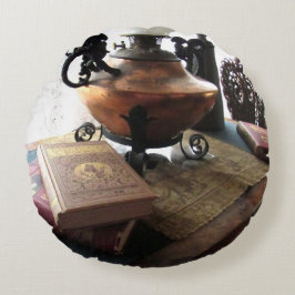 Redondo Cojín decorativo de la sala de lectura vintage