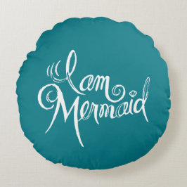 Redondo Cojín decorativo de la sirena