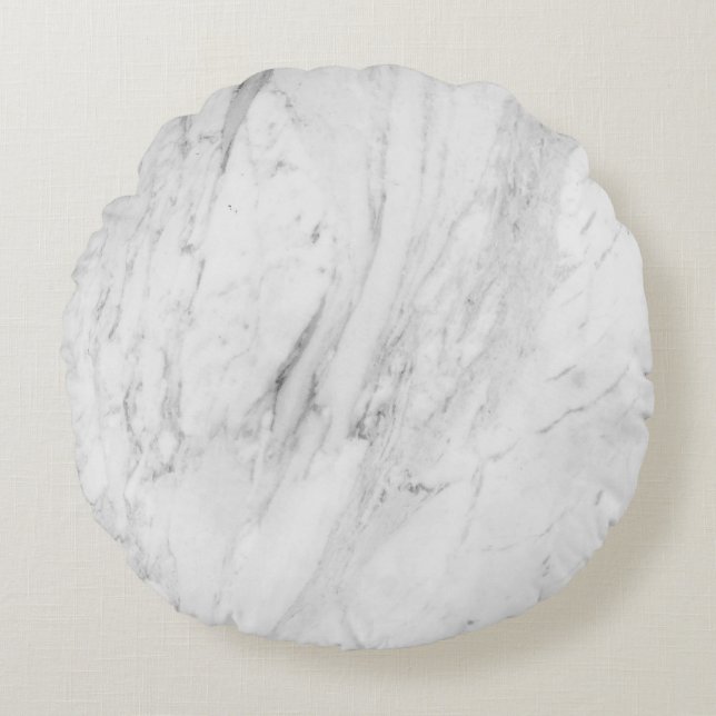 Redondo Cojín decorativo de mármol blanco (Anverso)