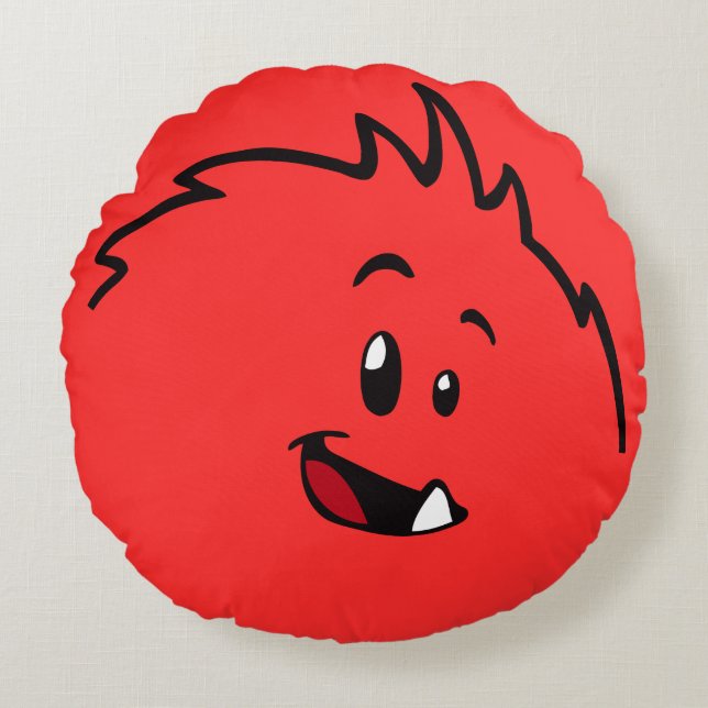 Redondo Cojín decorativo de Monstruo Roly Poly (Anverso)
